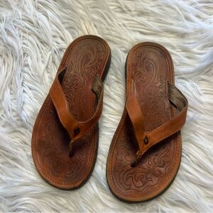 OluKai Brown Leather Sandals